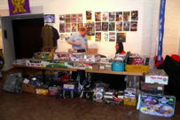 Der 'rasende' Reporter Robert Vogel bei seinem Stand